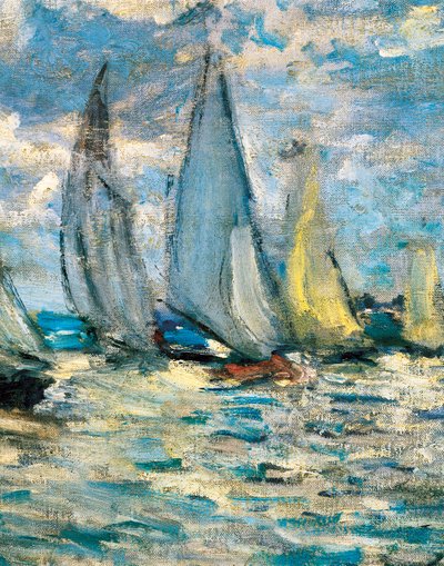 De boten of regatta in Argenteuil (detail) rond 1874 door Claude Monet
