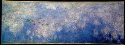 De waterlelies; de wolken. Centraal deel van het drieluik geschilderd in Giverny door Claude Monet