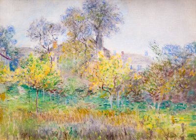 De boomgaard, ca. 1874 door Claude Monet