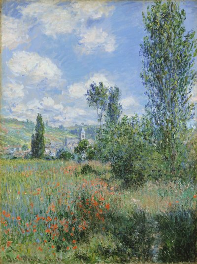 Uitzicht op Vetheuil door Claude Monet