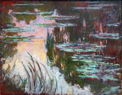 Waterlelies, ondergaande zon door Claude Monet
