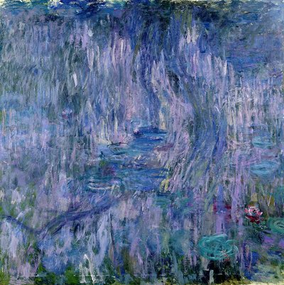 Waterlelies en Reflecties van een Wilgenboom, 1916-19 (detail) door Claude Monet
