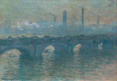 Waterloo Brug, Grijs Weer door Claude Monet