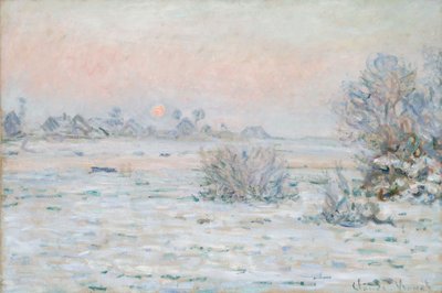 Winterzon in Lavacourt door Claude Monet