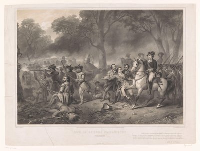 George Washington in de Slag bij de Monongahela door Claude Régnier