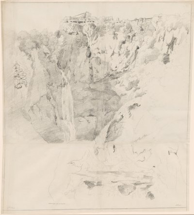 Kliffen met een Waterval bij Tivoli door Claude Thienon