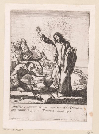 Christus verlost twee bezetenen van demonen door Claude Vignon
