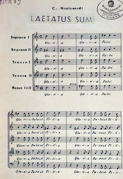 Partituur van Dixit dominus door Monteverdi door Claudio Monteverdi