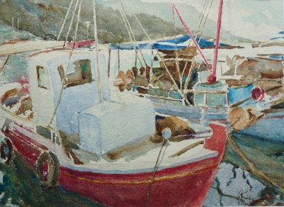 Vissersboten, Turkije, 2022 door Clive Wilson