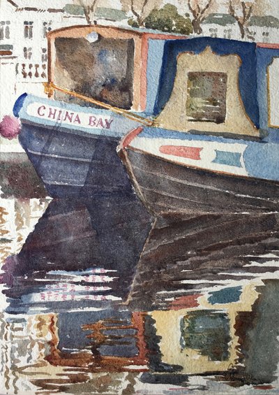 Klein Venetië, vroege lente, 2017 (aquarel) door Clive Wilson