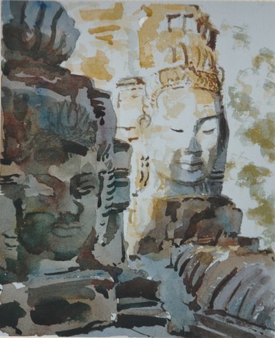 De bajon - Liefdevolle vriendelijkheid, 2000 (aquarel) door Clive Wilson