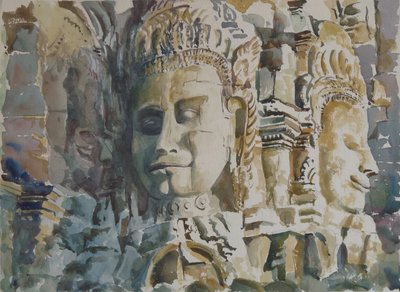 De Bajon: Dageraad - Liefdevolle vriendelijkheid  gelijkmoedigheid, 2000 (aquarel) door Clive Wilson