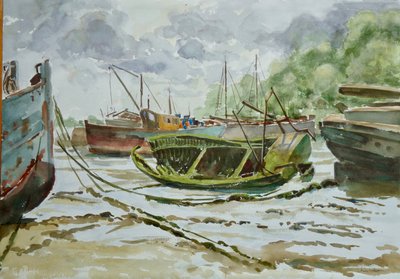 Wrakken bij Pin Mill door Clive Wilson