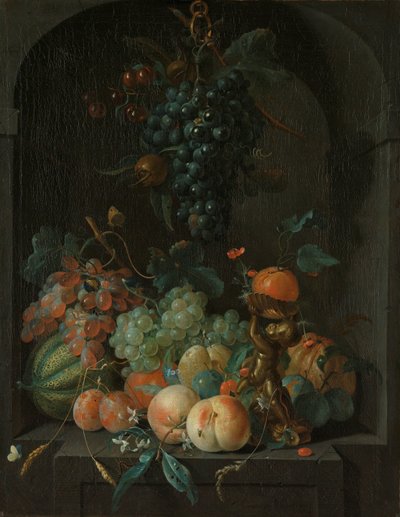 Stilleven met fruit door Coenraet Roepel
