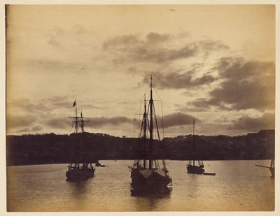 Een nachtscène in de haven door Col. Henry Stuart Wortley