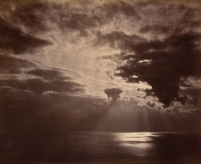 Zonsondergang op zee,1860 (foto) door Colonel Stuart-Wortley