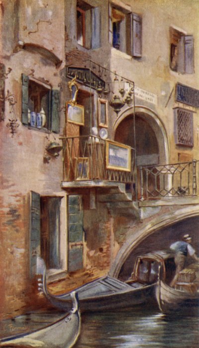 Antiquarische winkel op de Ponte dei Dadi, Venetië door Commendator Formilli