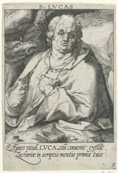 Evangelist Lucas (serie titel: De vier evangelisten) door Conrad Goltz (possibly)