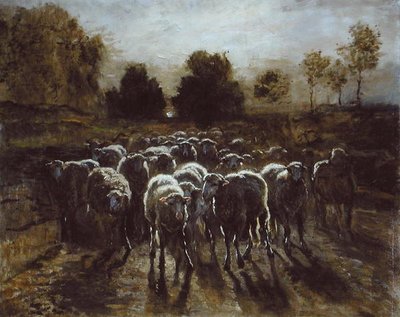 Kudde schapen, of De terugkeer van de kudde door Constant Emile Troyon