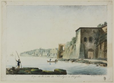 Uitzicht op de kustlijn van Posilipo bij Napels, van Uitzichten op Italië door Constant Bourgeois