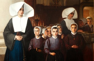 De wezen. Gesigneerd en gedateerd: Constant Meunier 1864. Detail. door Constantin Emile Meunier