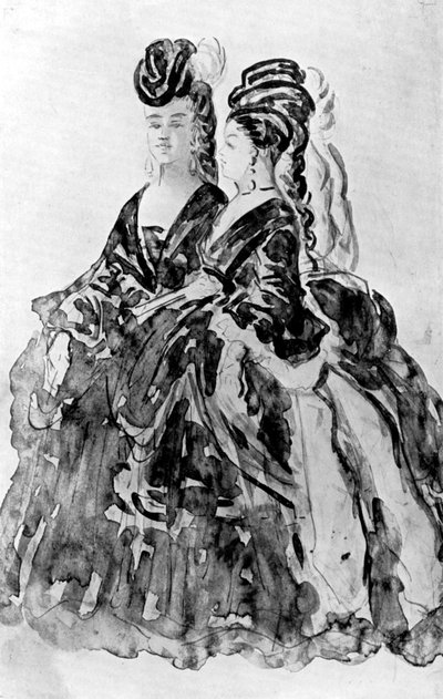 Twee dames, 1930 door Constantin Guys