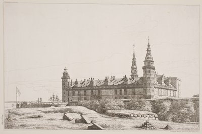 Deens: Kronborg gezien vanaf de noordwestkant door Constantin Hansen