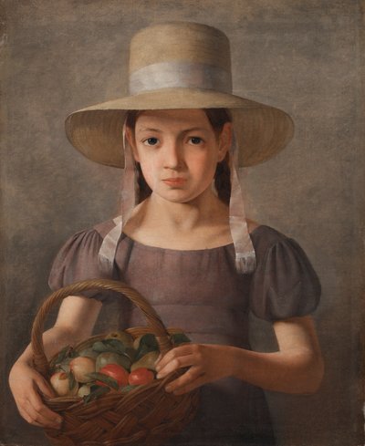 Meisje met Fruit in een Mand door Constantin Hansen