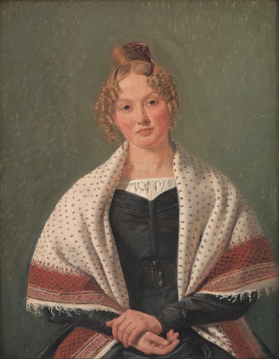 Portret van Hanne Wanscher, geboren Wegener door Constantin Hansen