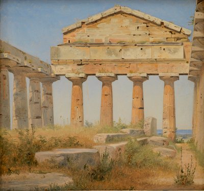 De Tempel van Athena in Paestum, 1838 door Constantin Hansen