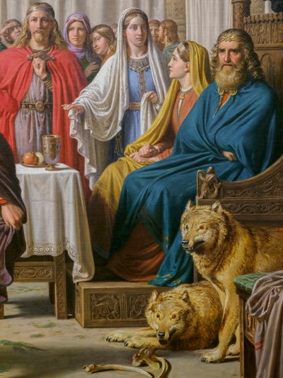 Het feest van Ægir, detail door Constantin Hansen
