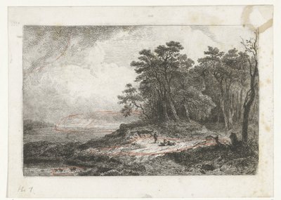 Landschap met herder door Constantinus Cornelis Huysmans