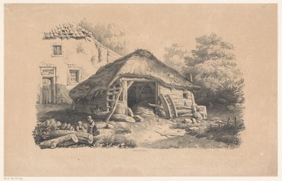 Stal bij boerderij Het Landschap (serietitel) door Constantinus Cornelis Huysmans