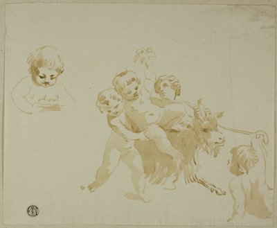 Putti Spelend met Geit door Conte Antonio Maria Zanetti the Elder