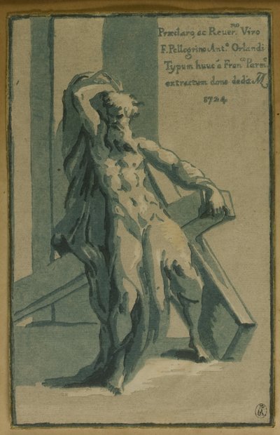 Sint Andreas zittend aan zijn kruis door Conte Antonio Maria Zanetti the Elder