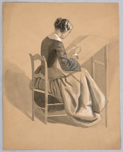 Een Vrouw die Tekent door Cooper Union Art School
