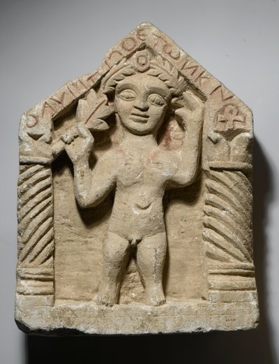 Grafstèle met mannelijke figuur, uit Egypte, c.500-600 (kalksteen) door Coptic Coptic