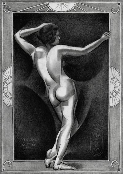 Art-deco-naaktbeeld door Corné Akkers