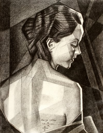 Contemplatief geometrisch portret door Corné Akkers