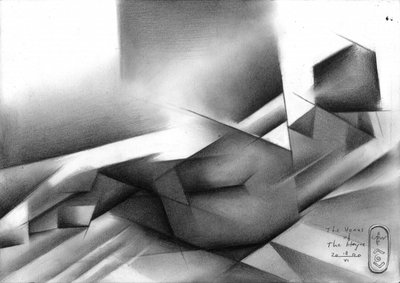 Dynamisch abstract naakt door Corné Akkers