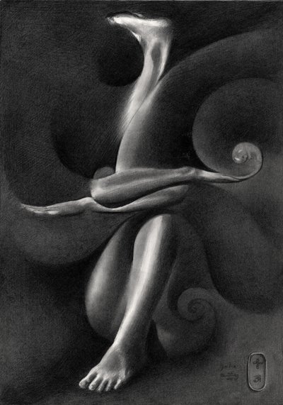 Elegante surrealistische figuur door Corné Akkers