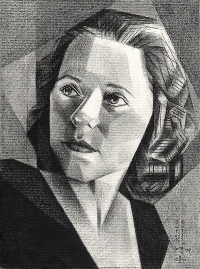 Geometrisch vrouwenportret door Corné Akkers