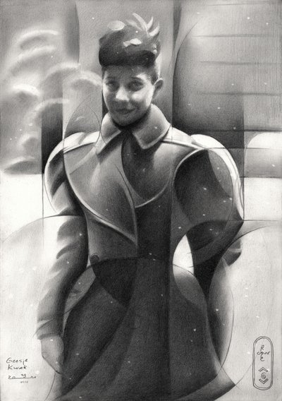 Winterjas met lachende jongen door Corné Akkers