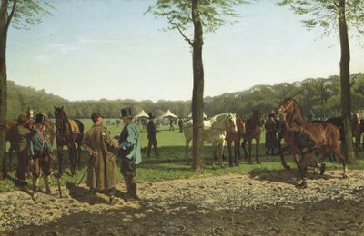 Paardenmarkt op de Maliebaan in Den Haag door Cornelis Albertus Johannes Schermer