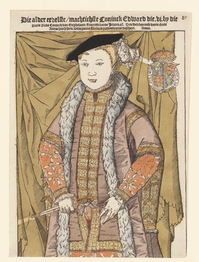 Portret van Edward VI van Engeland door Cornelis Anthonisz. (manner of)