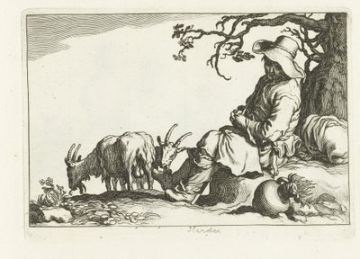 Geitenhoeder 16 prenten uit verschillende series van Cornelis en Frederik Bloemaert (serie titel) door Cornelis Bloemaert (II)