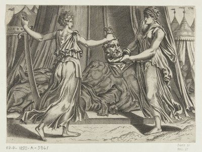 Judit met het hoofd van Holofernes door Cornelis Bos