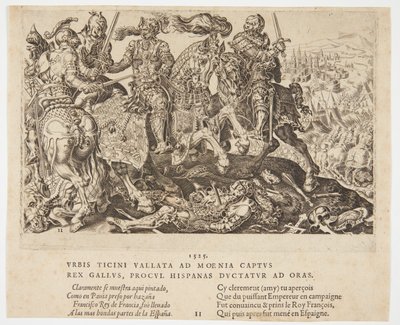 Koning Frans I gevangen genomen bij de Slag bij Pavia door Cornelis Bos