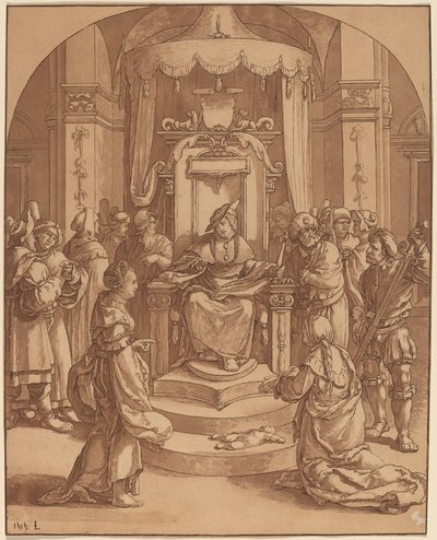 Het oordeel van Salomo door Cornelis Brouwer