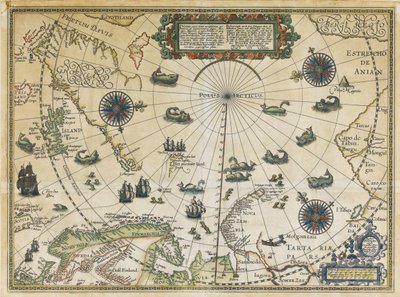 Kaart van Willem Barentsz derde reis, 1598 door Cornelis Claesz
